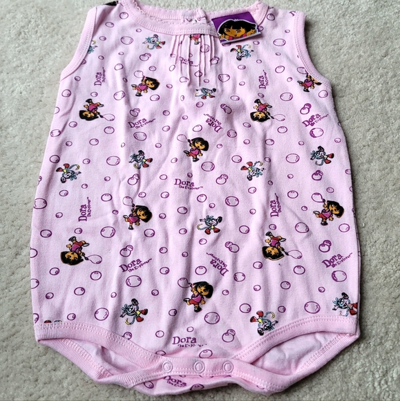 Nick Jr Dora The Explorer Pink Sleepwear Onesie Size 24 M - Picture 2 of 5